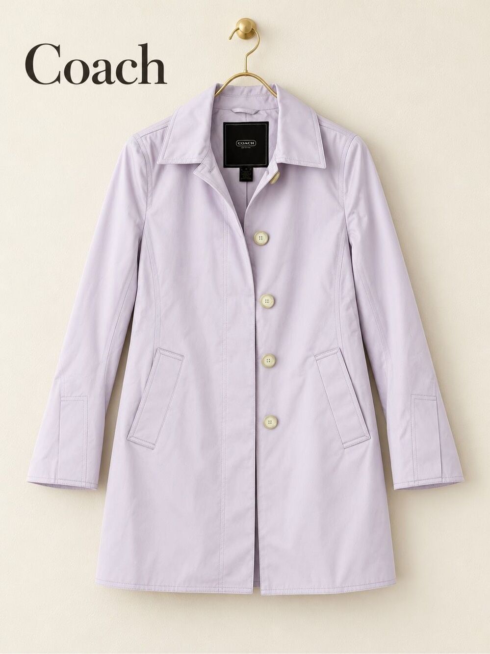 Coach Lilac Cotton-Blend Trench Coat, Sm $425